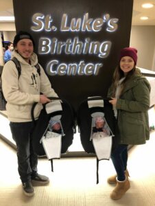 Image of Marley and Reignny's parents at Aspirus St. Luke's Birthing Center.